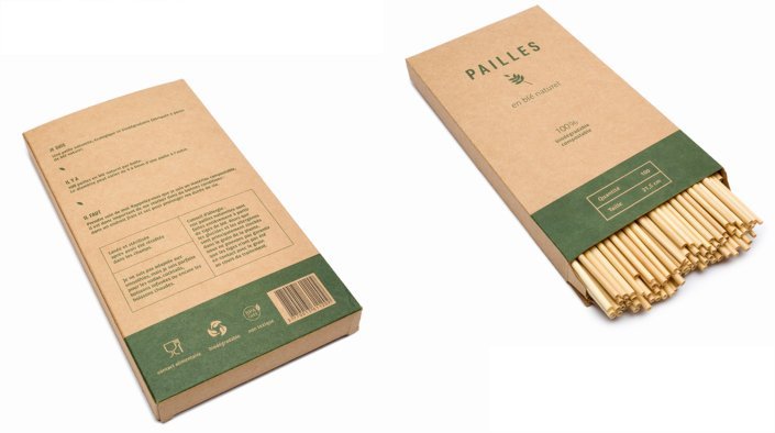 pailles en paille boite 100